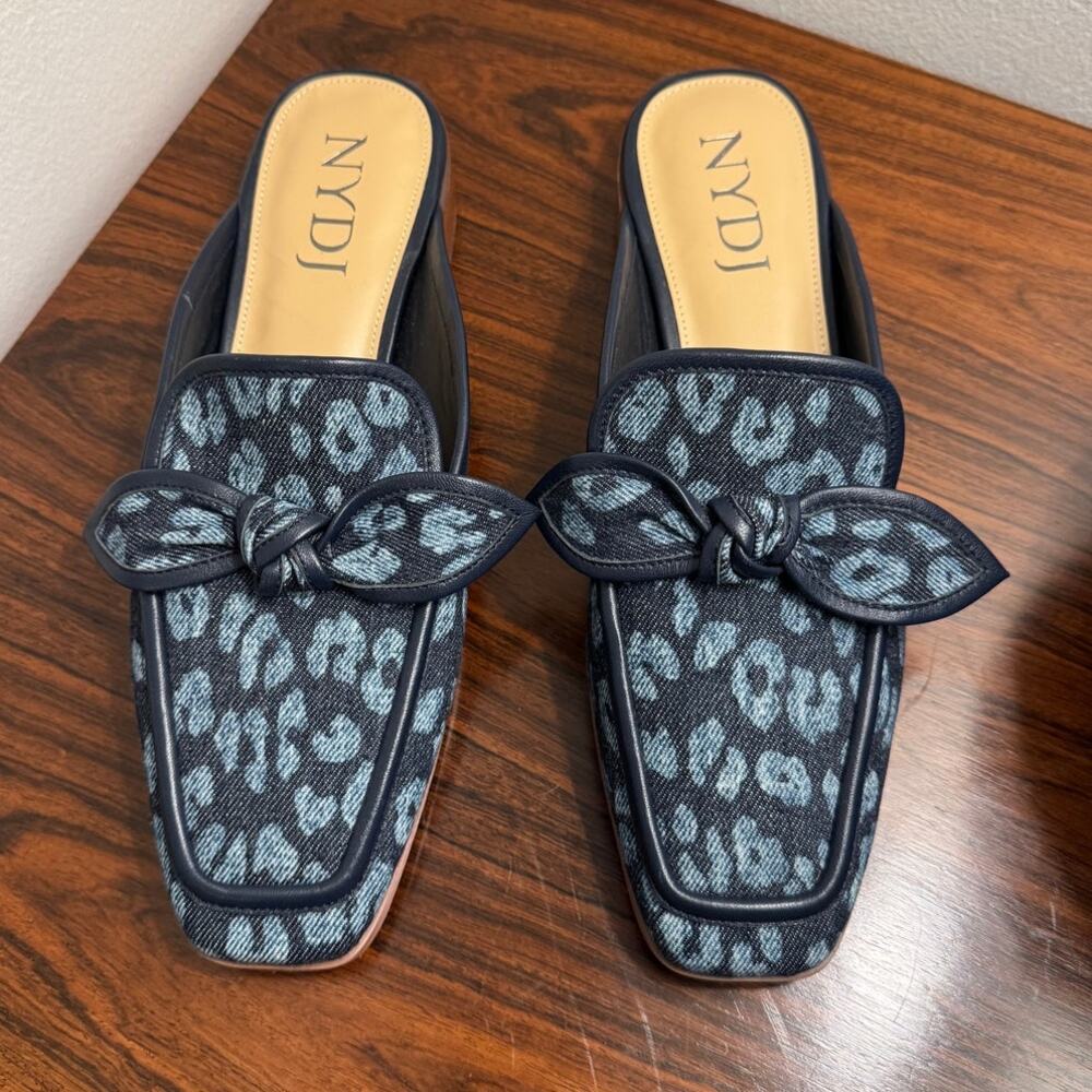 NWOT NYDJ Tillie Mule in Cheetah Denim Size 9 - Picture 2 of 6